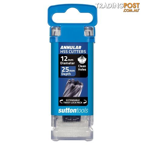 Annular Cutter 12mm x 25mm H180 M2Al HSS Tiain Sutton Tools H1800120