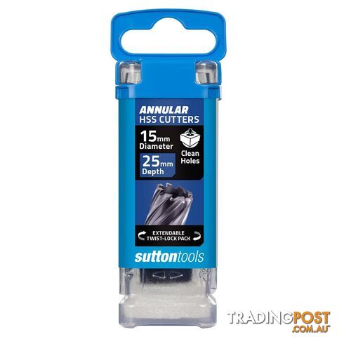 H180 Annular Cutter M2AI HSS-TiAIN 25mm Depth 15mm Sutton Tools H1800150