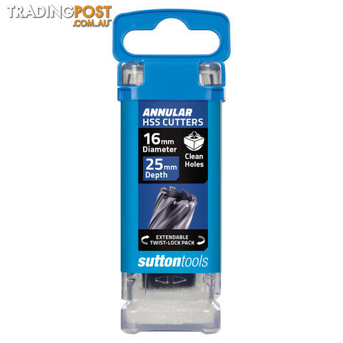 Annular Cutter 16mm x 25mm H180 M2Al HSS Tiain Sutton Tools H1800160