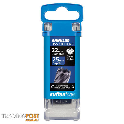 Annular Cutter 22mm x 25mm H180 M2Al HSS Tiain Sutton Tools H1800220