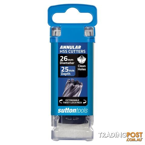 Annular Cutter 26mm x 25mm H180 M2Al HSS Tiain Sutton Tools H1800260