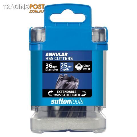 H180 Annular Cutter M2AI HSS-TiAIN 25mm Depth 36mm Sutton Tools H1800360