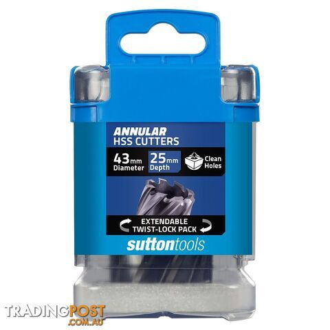 H180 Annular Cutter M2AI HSS-TiAIN 25mm Depth 43mm Sutton Tools T1400430