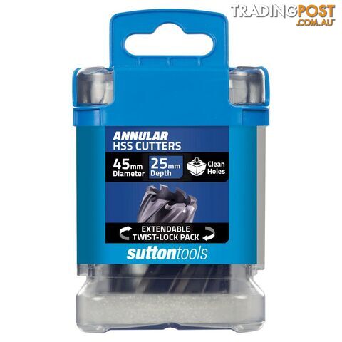 H180 Annular Cutter M2AI HSS-TiAIN 25mm Depth 45mm Sutton Tools H1800450