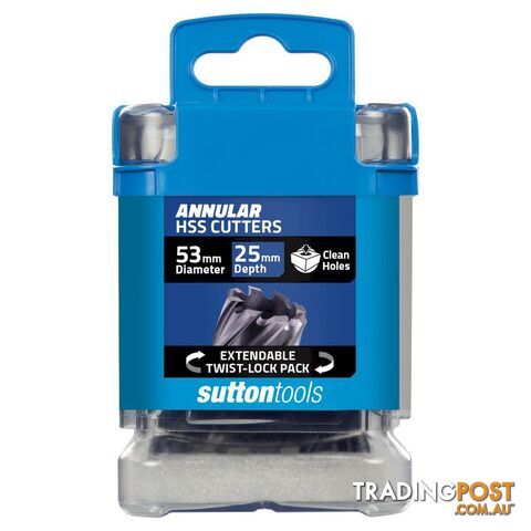 H180 Annular Cutter M2AI HSS-TiAIN 25mm Depth 53mm Sutton Tools H1800530