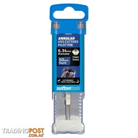 Pin H181 Pilot HSS 6.34 x 103mm Suits 50mm Annual Cutter Sutton Tools H1810063