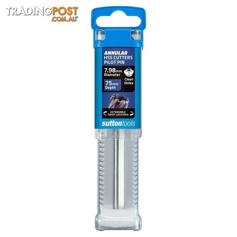 Annular Cutter Pilot Pin 7.98mm x 130mm H182 Suits 75mm Cutter Sutton Tools...