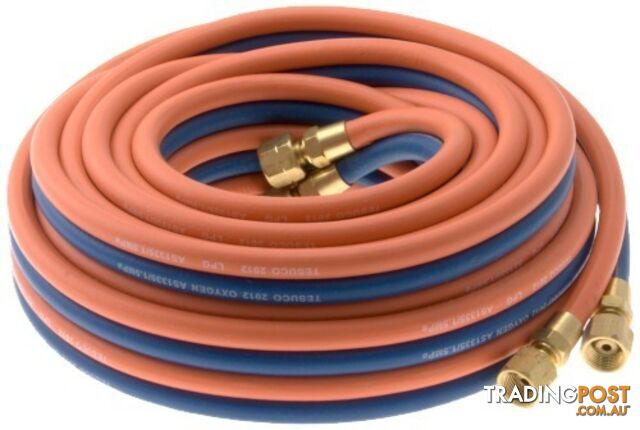 Twin Hose Oxygen / LPG 10 Metre Coil 5mm ID HA1005-OLP GWTWOL10 400178...