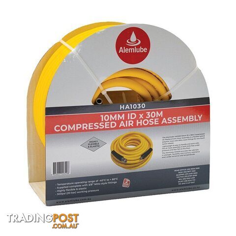 Compressed Air Hose Assembly 10mm ID x 30m Alemlube HA1030