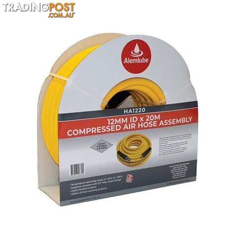 Compressed Air Hose Assembly 12mm ID x 20m Alemlube HA1220