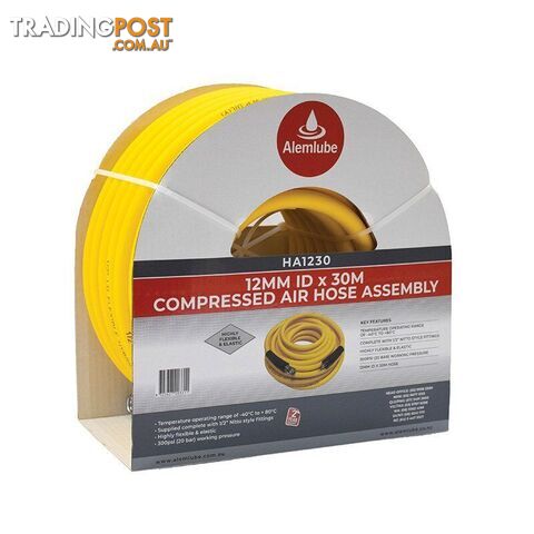 Compressed Air Hose Assembly 12mm ID x 30m Alemlube HA1230