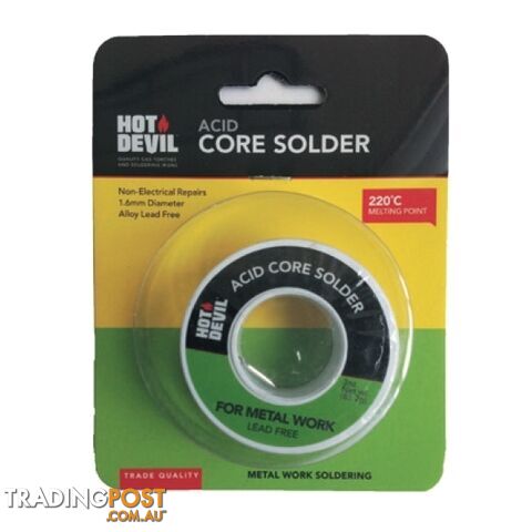 Acid Core Solder Metal Work Hot Devil HDACS