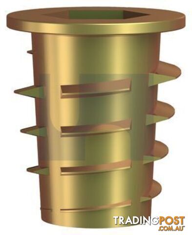 Zinc Yellow Passivate Finish Hex Timber Insert Flange Nut Zinc Alloy Metric...
