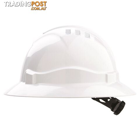 V6 Hard Hat Unvented Full Brim White Pro choice HH6FB-W