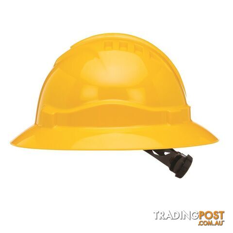 V6 Hard Hat Unvented Full Brim Yellow Pro choice HH6FB-Y