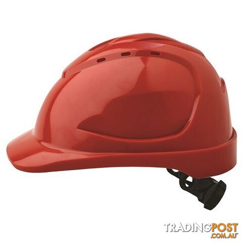 V9 Hard Hat Vented Ratchet With Harness Red Prochoice HHV9R-R
