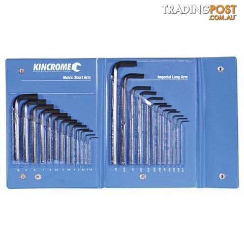 Hex Key Wrench Set 25 Piece Imperial & Metric Kincrome HKW25C