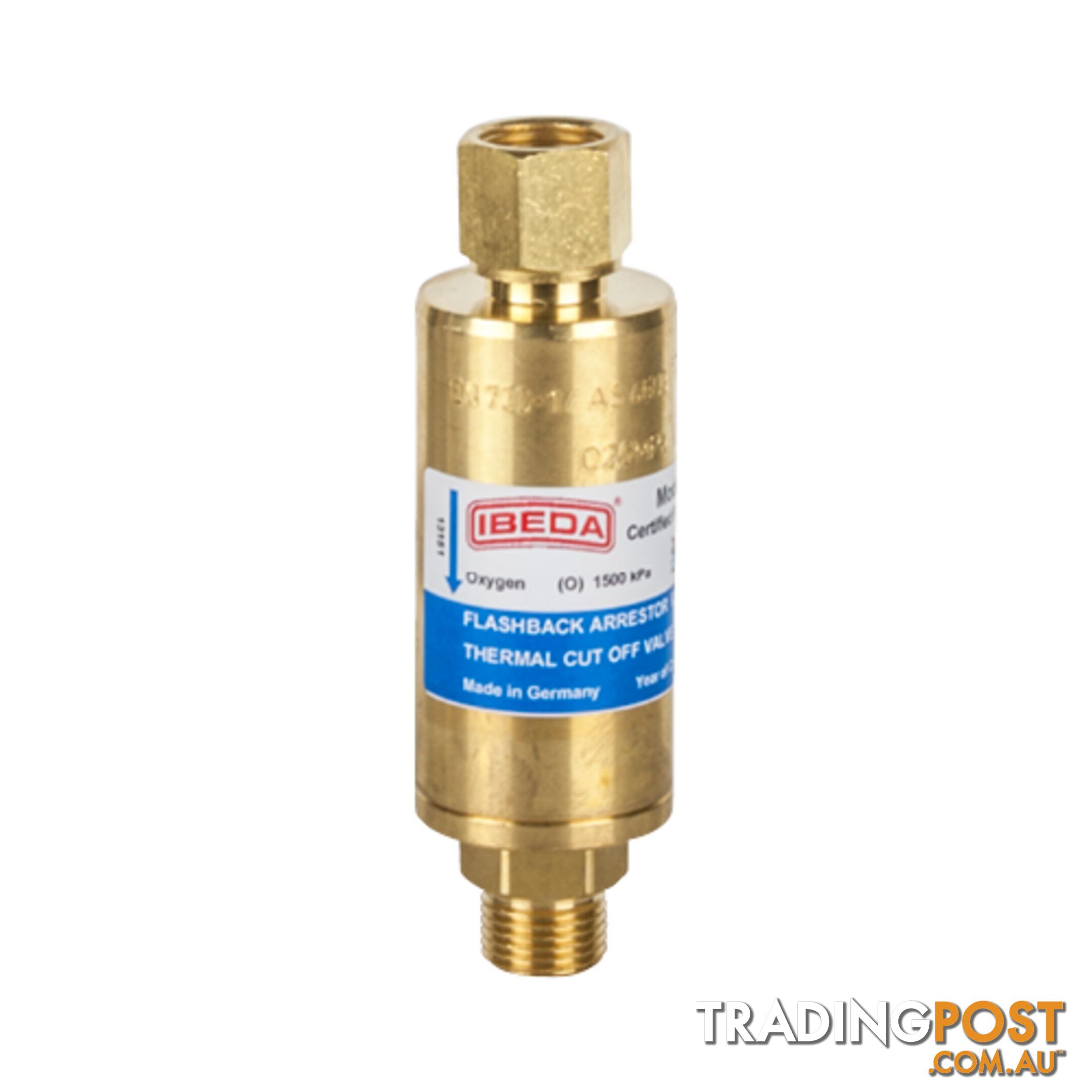 Flashback Arrestor Oxygen High Flow Regulator End 5/8-18 UNF Resettable