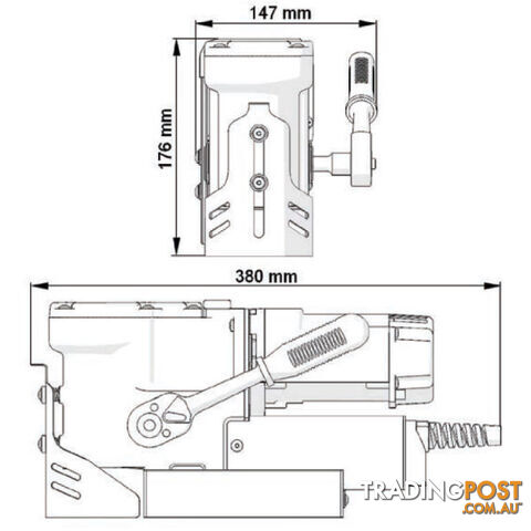 Magnetic Base Angle Drill 240V Holemaker HMPRO36AD - photo 3 of 4