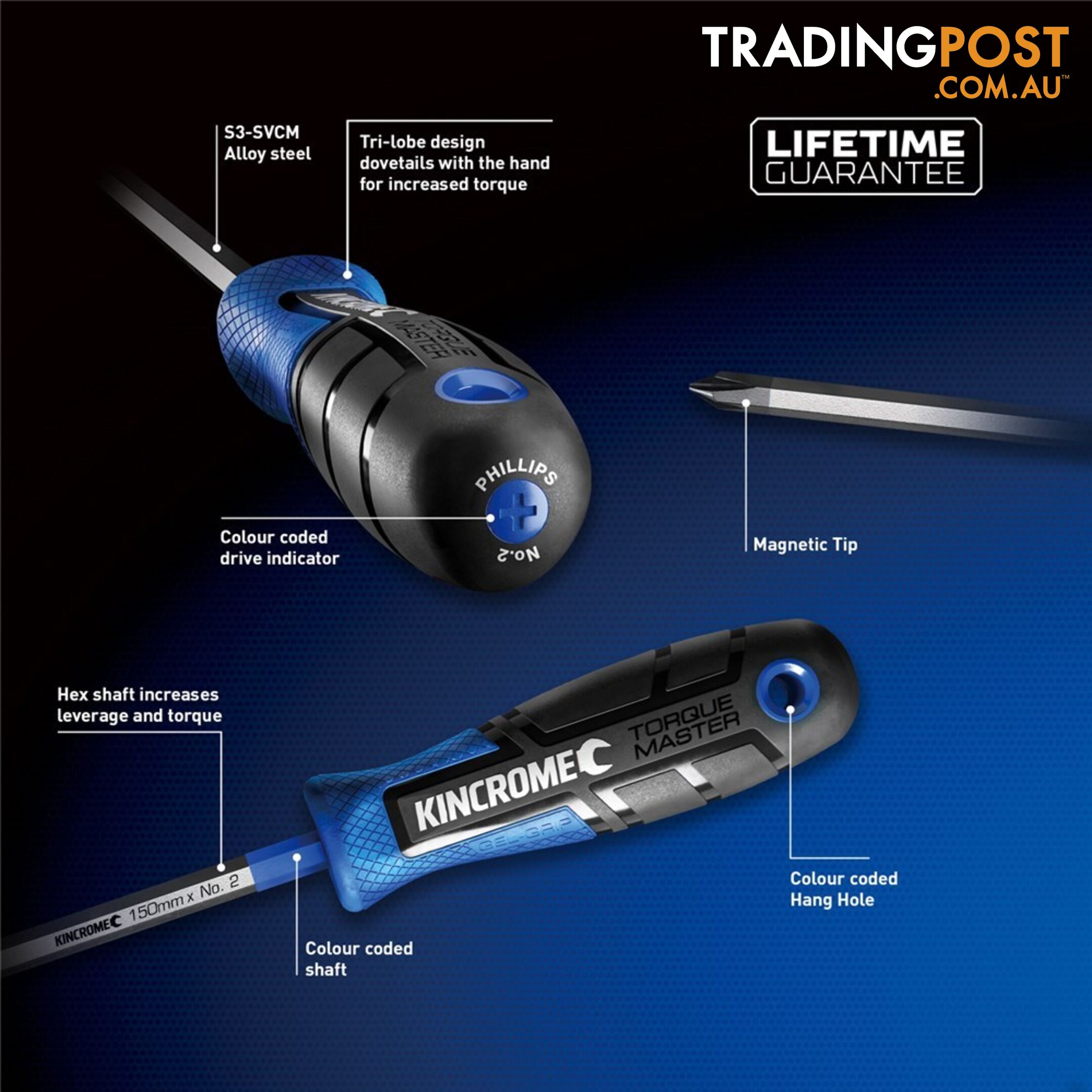 TorquemasterÂ® Phillips Screwdriver No.2 X 100mm Kincrome K5547