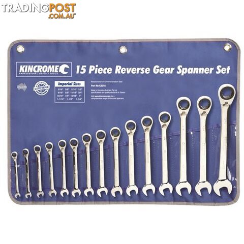 Combination Gear Spanner Set 15 Piece Kincrome K3016