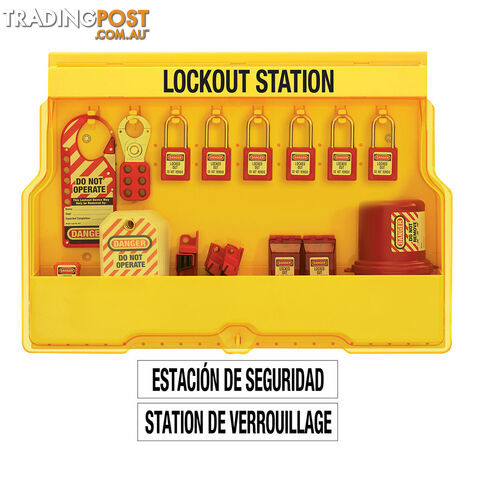 Station with Electrical Lockouts 410RED Zenexâ¢ Thermoplastic Locks Masterlock S1850E410