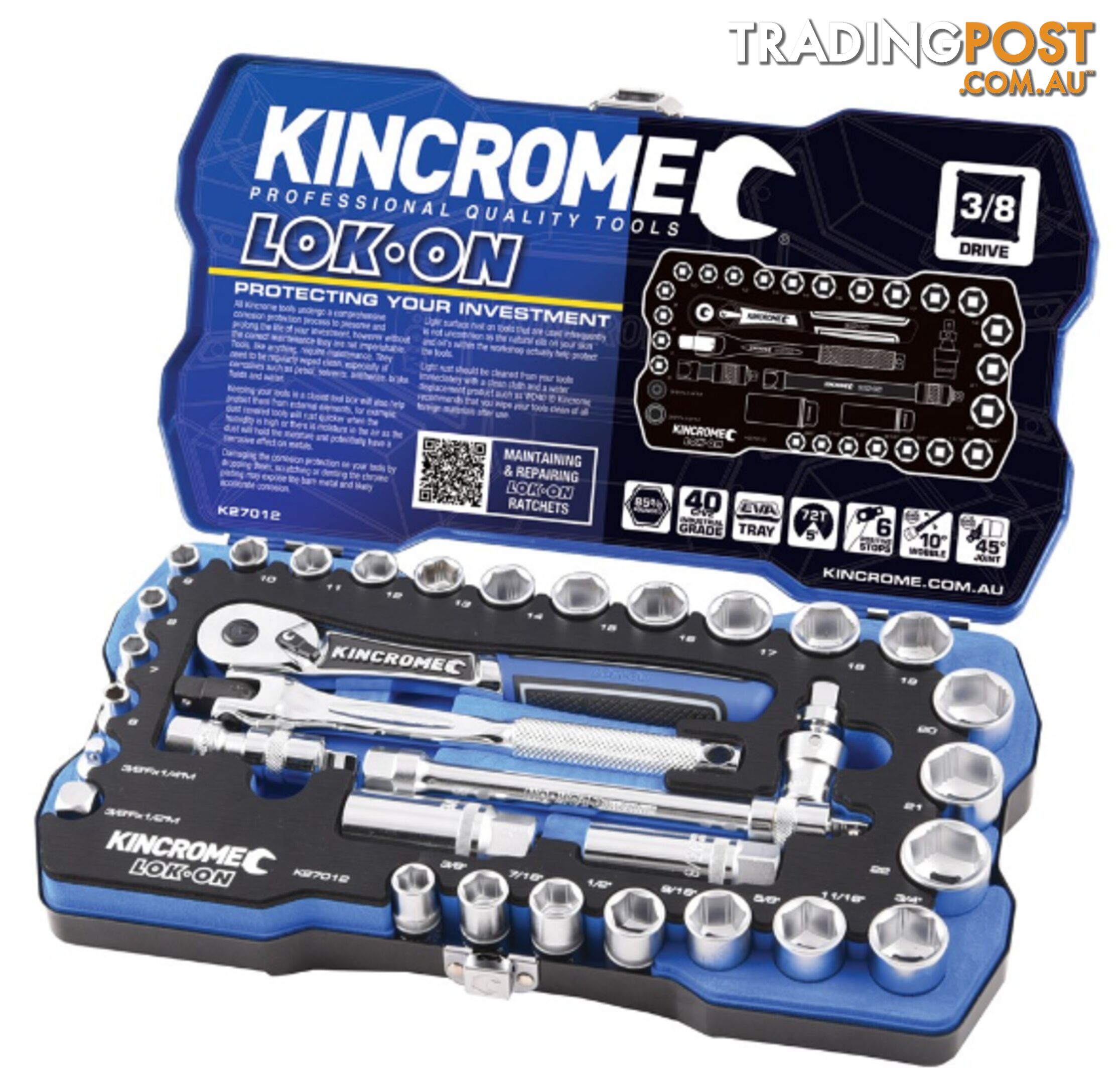 Socket Set 33 Piece 3/8" Drive - Metric & Imperial Kincrome K27012