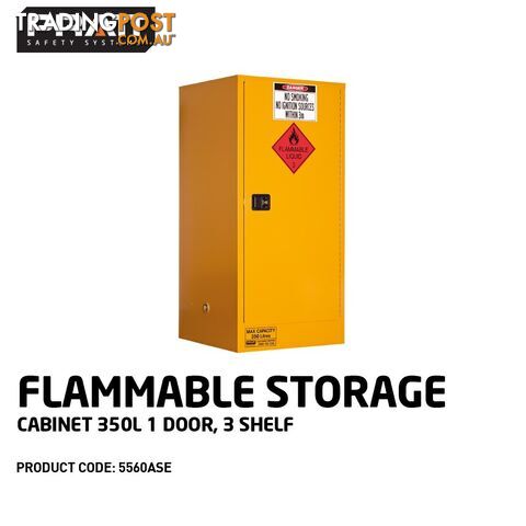 Flammable Storage Cabinet 350L 1 Door 3 Shelf 5560ASE