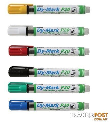 P20 Dy Mark Paint Marker - Black / Red / Blue / Green / Yellow & White