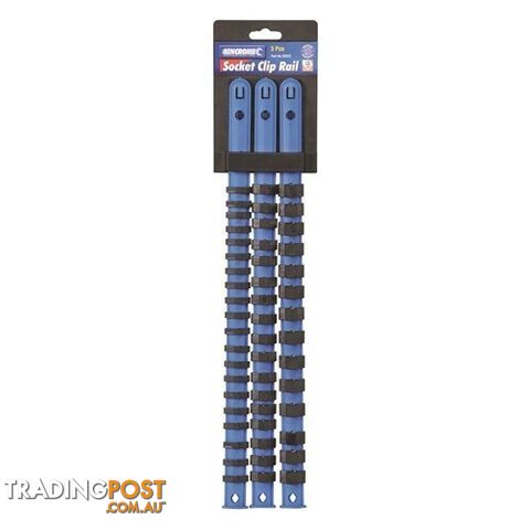 Socket Clip Rail Set 3 Piece 1/4, 3/8 & 1/2" Drive Kincrome K2072