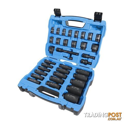 KINCROME Impact 1/2" Drive Standard/Deep Socket Set Metric 35 Piece Kincrome...