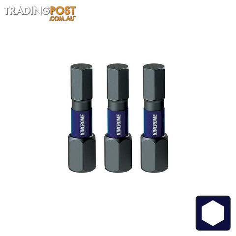 Hex 2.5mm Impact Bit 25mm 3 Piece Kincrome K21310