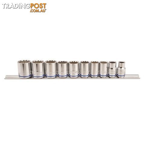 Socket Set on Clip Rail 10 piece Ea Metric 3/8" 8mm - 19mm Kincrome K2172