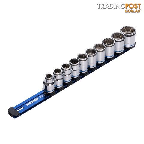 10 Piece 1/2" Drive Nut LOK Socket Rail Set Kincrome K2174NL
