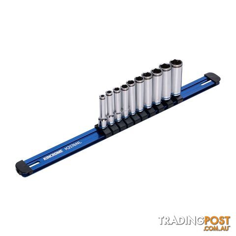 10 Piece 1/4" Drive Nut LOK Deep Socket Rail Set Kincrome K2176NL