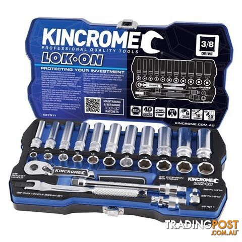Socket Set 28 Piece 3/8" Drive - Metric Kincrome K27011