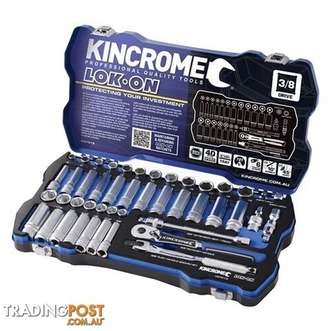 Lok-On™ Socket Set 45 Piece 3/8" Drive Metric & Imperial Kincrome K27013