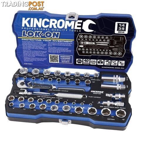Socket Set 44 Piece 1/4" & 3/8" Drive - Metric & Imperial Kincrome K27031