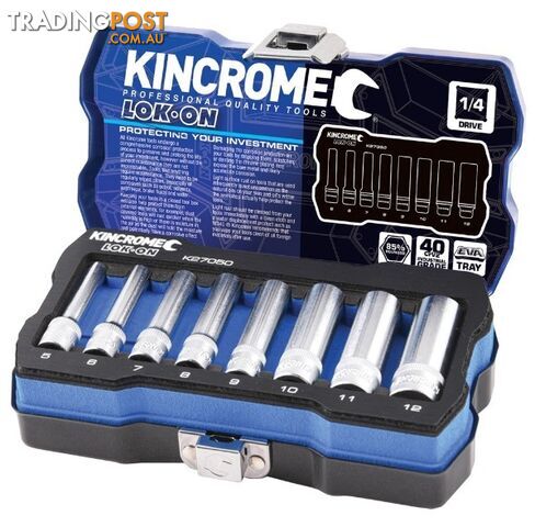 1/4 Drive Socket Set 8 Piece Deep Metric Kincrome K27050