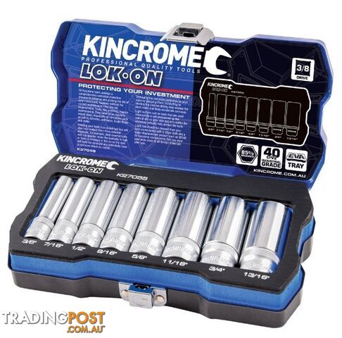 3/8 Drive Socket Set 8 Piece Deep Imperial Kincrome K27055