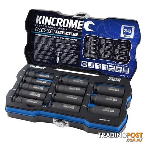 Lok-On™ Deep Impact Socket Set 12 Piece 3/8" Drive - Metric Kincrome K27078