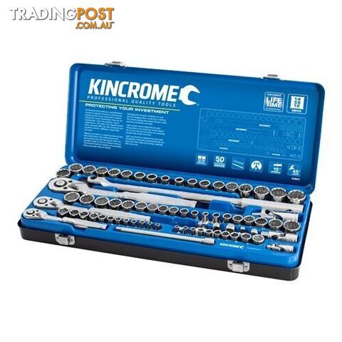 Socket Set 74 Piece 1/4, 3/8 & 1/2" Drive - Metric & Imperial kincrome K28041