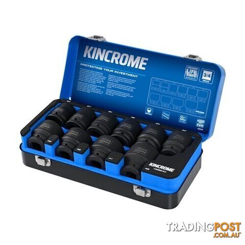 10 Piece 3/4" Drive Impact Socket Set Metric Kincrome K28240