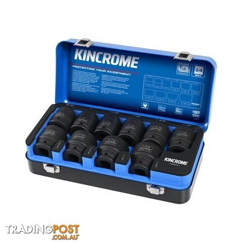 Kincrome 10 Piece Impact 3/4" Drive Socket Set - Imperial K28241