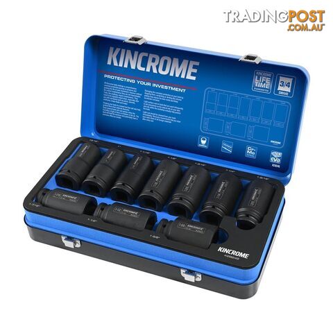 Impact 3/4" Drive Socket Set Deep Imperial 10 Piece Kincrome K28245