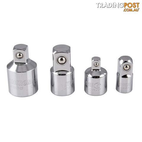 Socket Adaptor Set 4 Piece 1/4, 3/8 & 1/2" Drive Mirror Polish Kincrome K2937