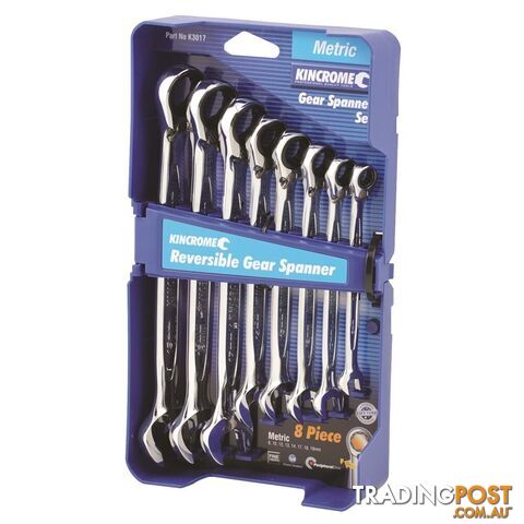 Combination Gear Spanner Set 8 Piece Metric Reversible Kincrome K3017