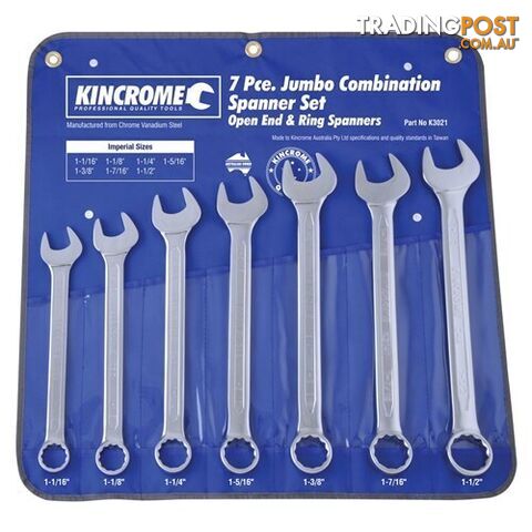 Jumbo Combination Spanner Set 7 Piece Kincrome K3021