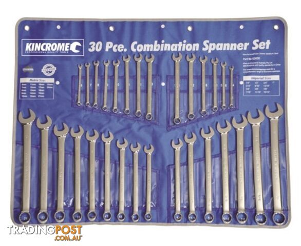 Combo Spanner Set 30 piece AF Metric 6-24mm Kincrome K3030
