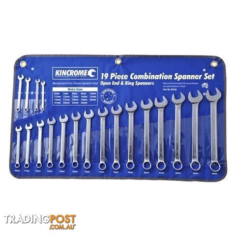 Combination Spanner Set 19 Piece K3036 Kincrome